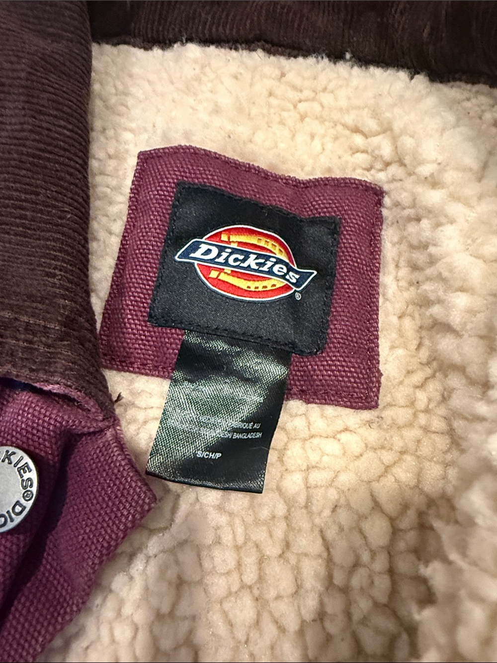 BNWT Dickies Stonewashed Duck Lined Chore Coat Stonewashed Grape Wine Small S - Picture 10 of 10